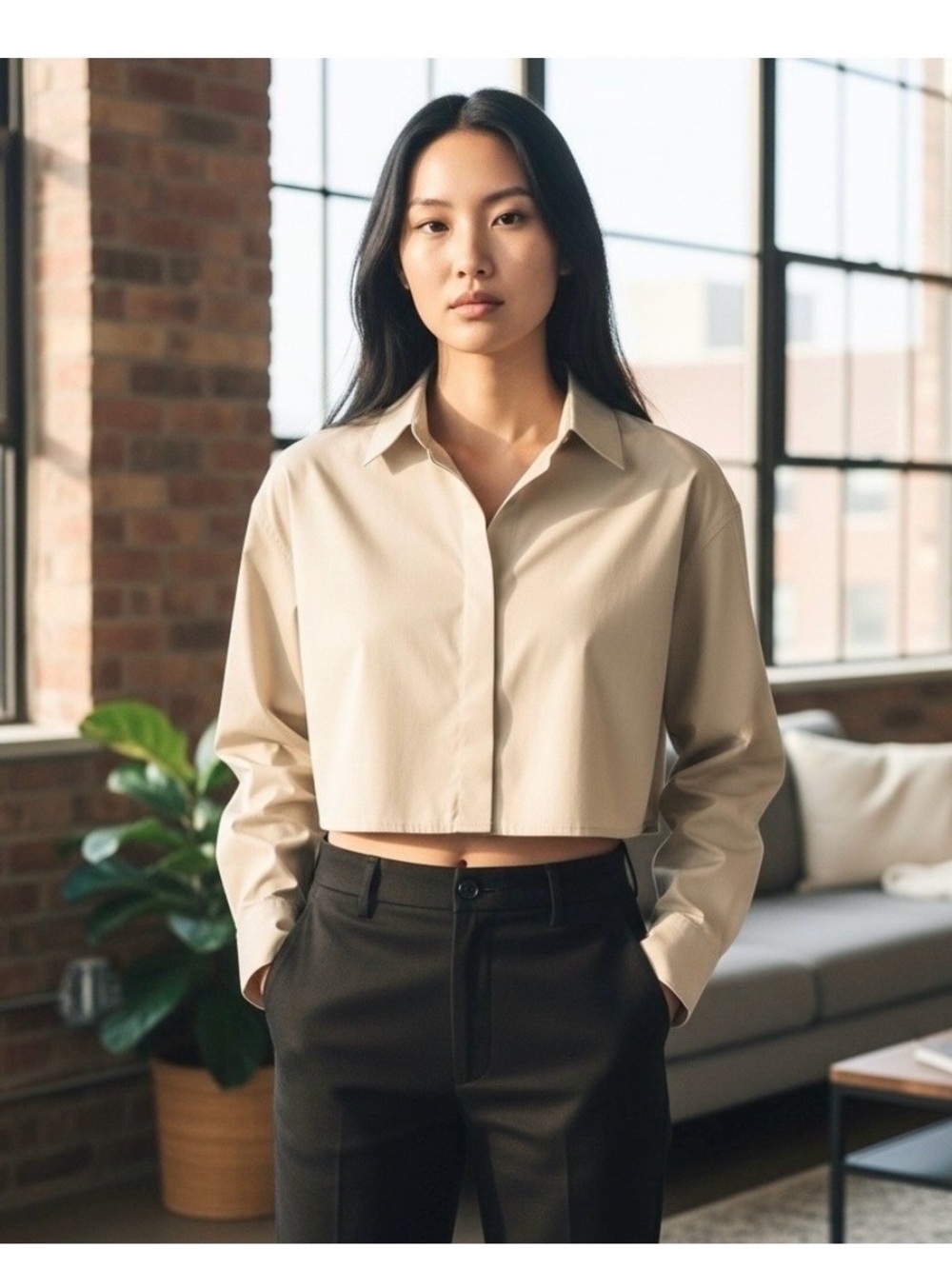 Athleta Midday Ultra Cropped Shirt priced $89 size Medium